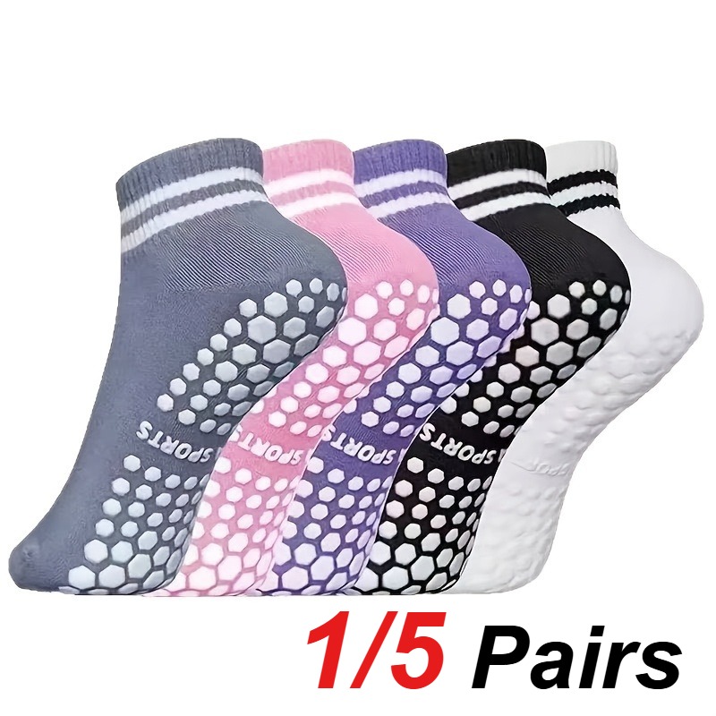 Yoga Fitness Dance - 1/5 Pair Women's Silicone Anti Slip