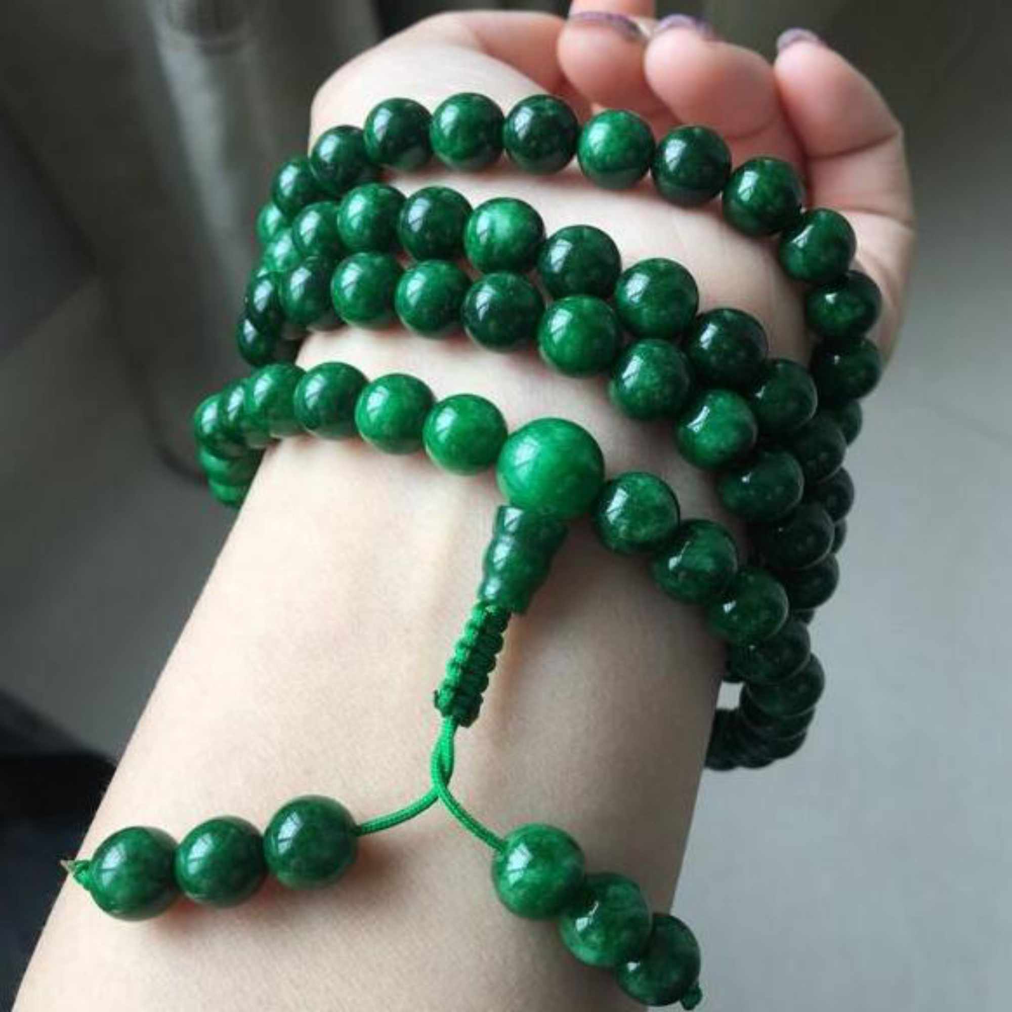 6mm 108 Natural Green jade bea - đánh giá và giá Yoga Health & Fitness Centre